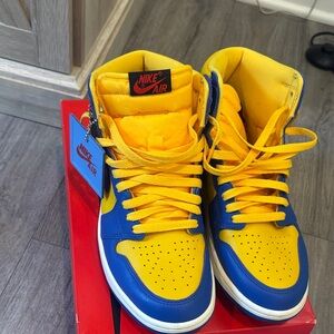 Nike Air High-Tops in Blue and Yellow